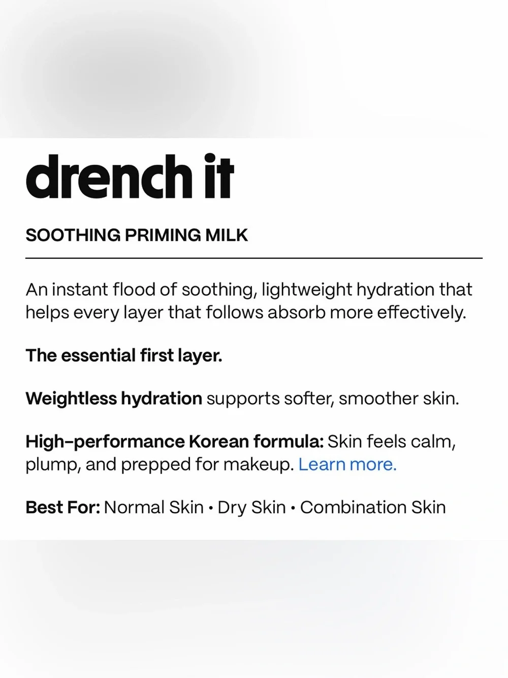 Point of View Drench It Soothing Priming Milk Essence NIB | Mikayla | K-Beauty